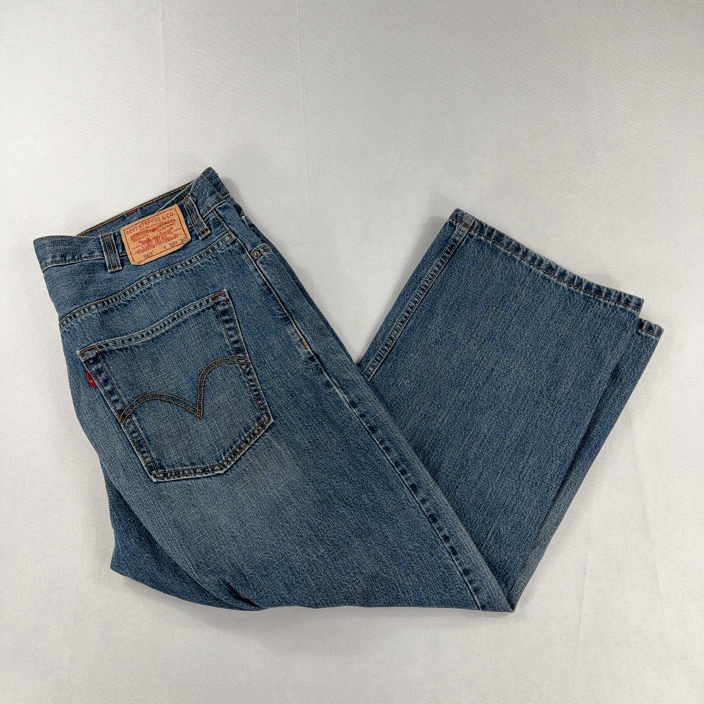 Y2K Levi's 569 Loose Straight Jeans Blue Denim Relaxed Fit Mens 38x30